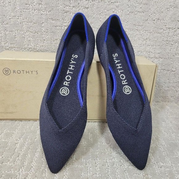 Shoes - Rothy’s The Point Women's Size 6.5, 7.5 Maritime Navy Slip On Pointed Toe Shoes.